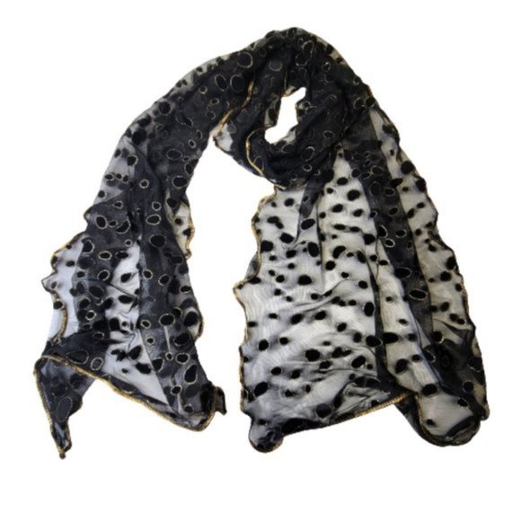 Gold and Black Glitter Scarf - Picture 6 of 6